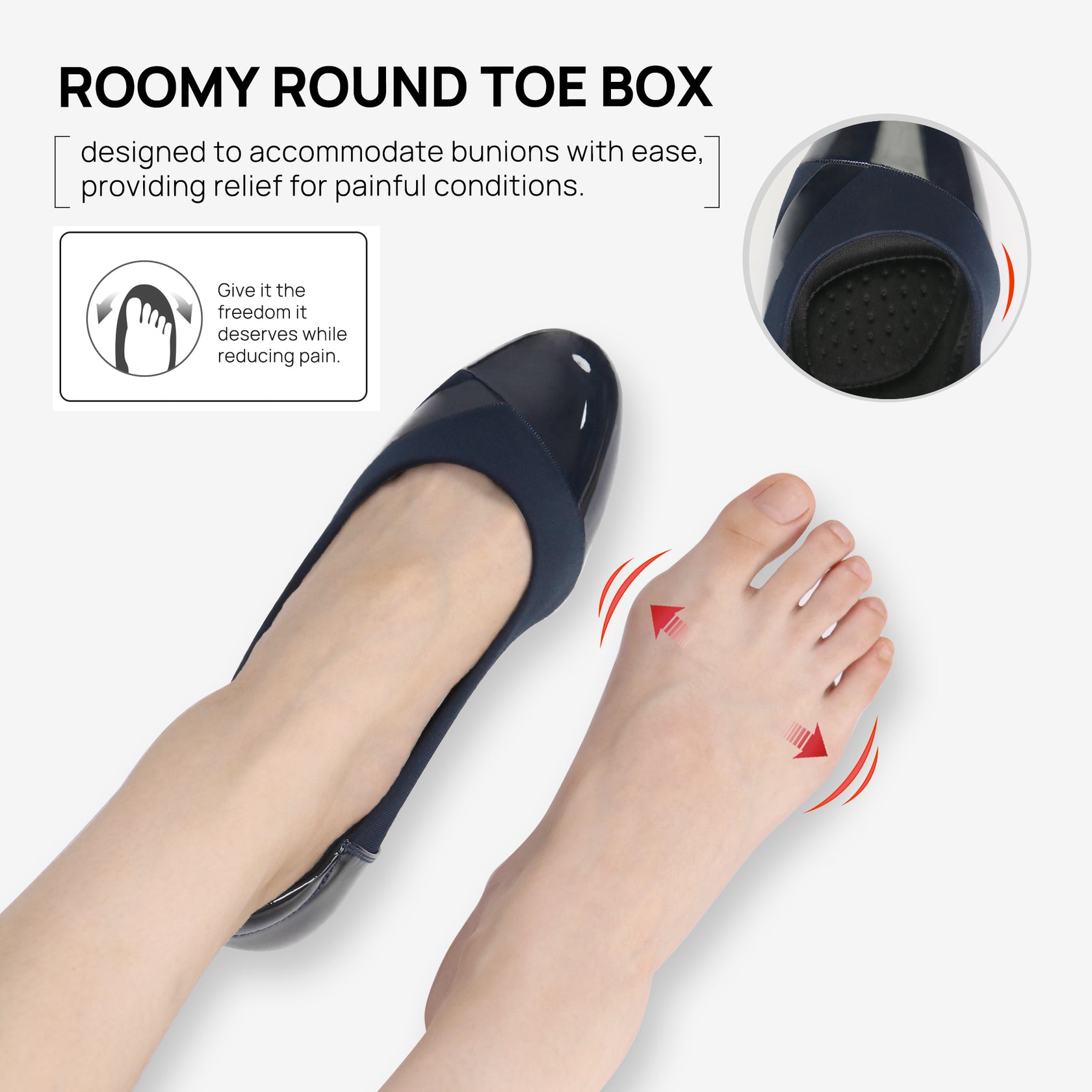 Bunion Shoes Ortho+rest Women Bunion Dress Shoes Low Heel